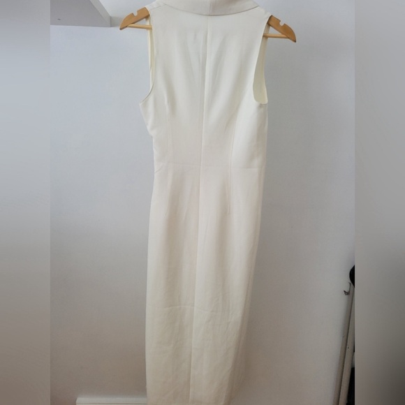 Dynamite white tuxedo wrap tunic/vest with black ribbon waist tie - Picture 8 of 8